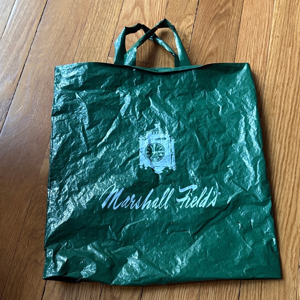 Marshall Field's Green Shopping Bag